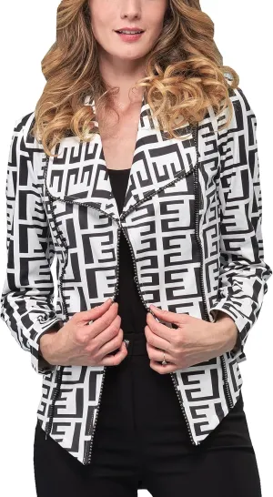 Lena Gabrielle 4 Way Stretch Faux Vegan Metallic Leather Moto Jacket in Liquid Candy Joy, BCJ76A03SHPR