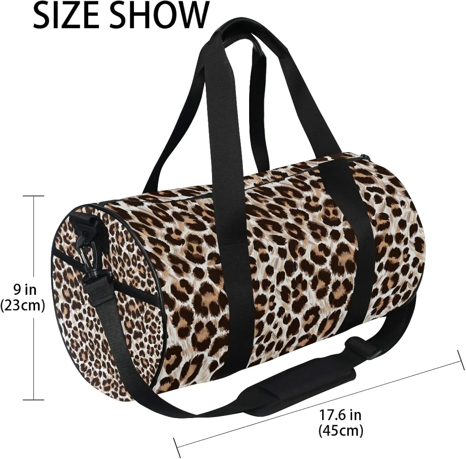 Leopard Cheetah Print Travel Duffle Bag Sports Luggage with Backpack Tote Gym Bag for Man Women(1mb1a)