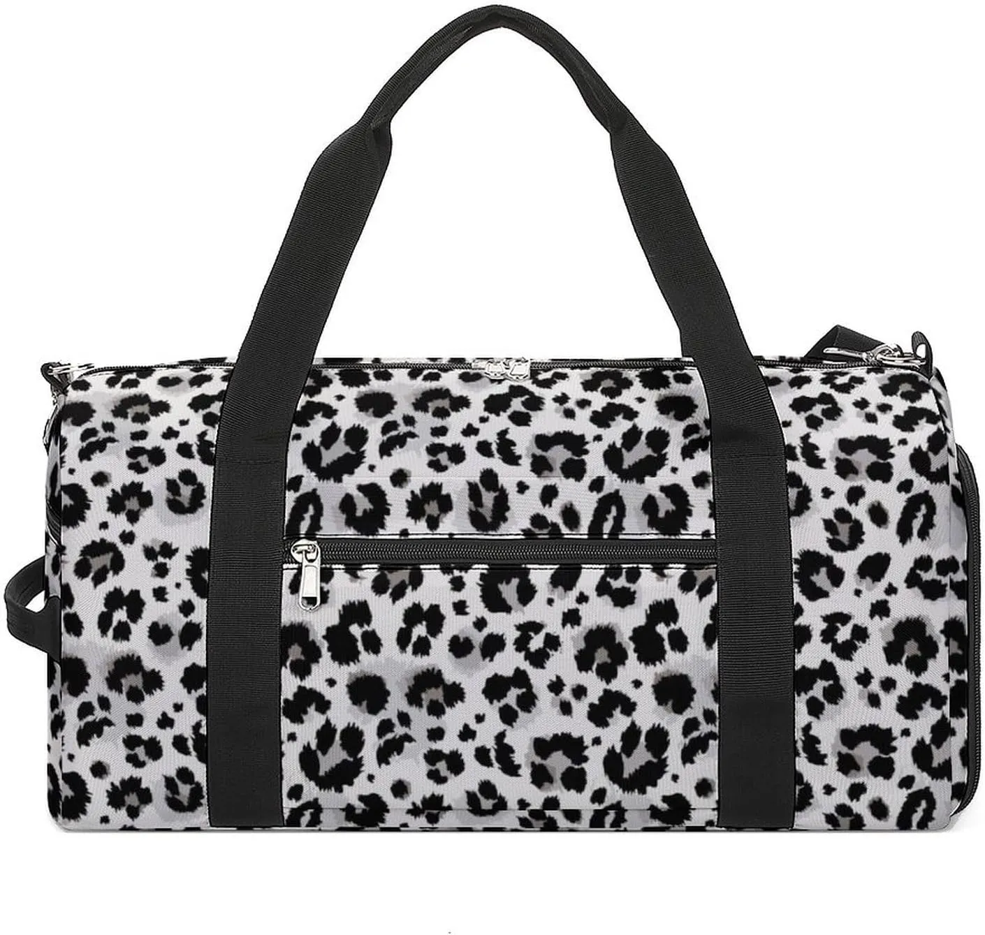 Leopard Print Sport Gym Duffle Travel Bag with Shoe Compartment,Wet Pocket for Men And Women