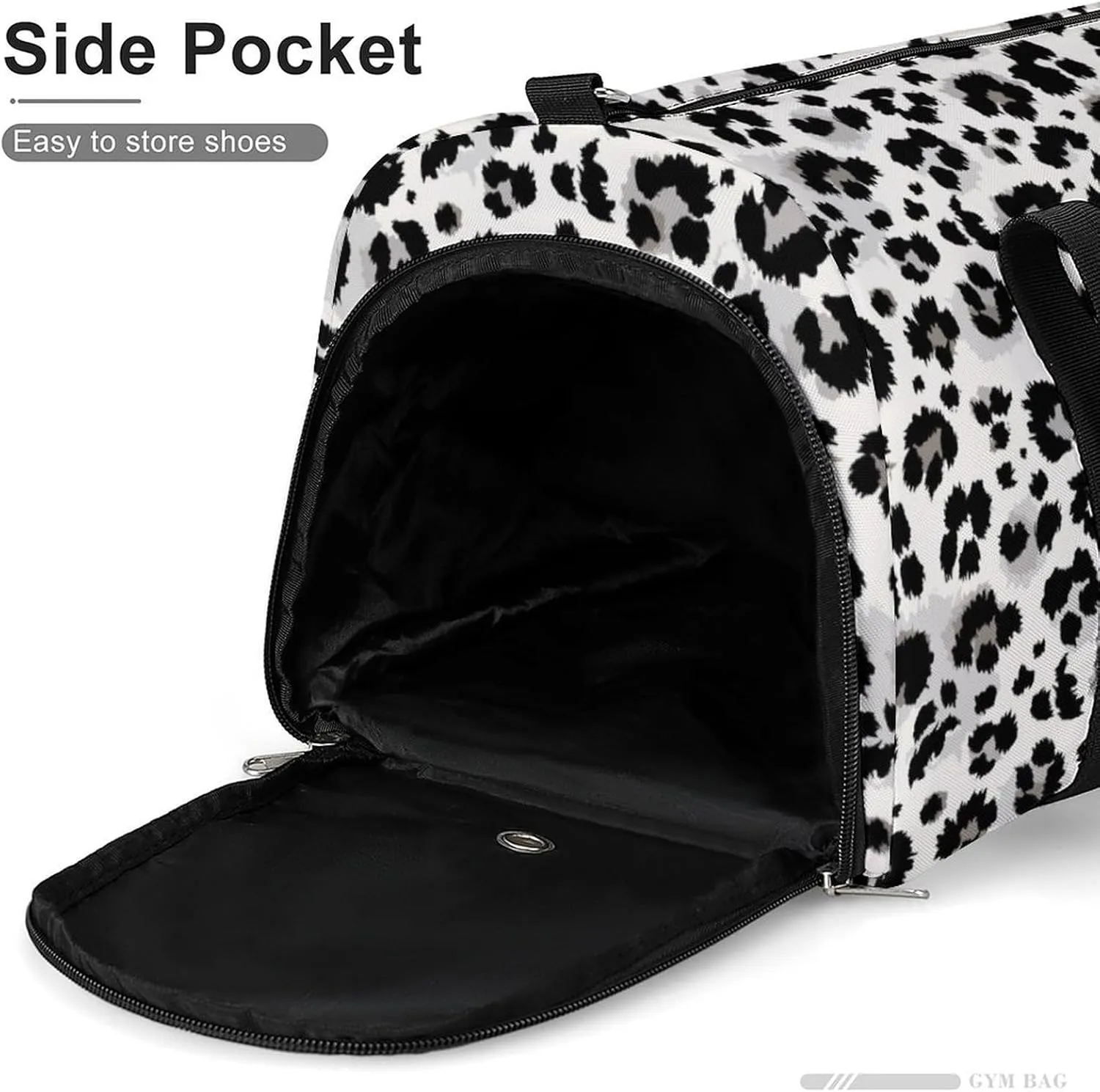 Leopard Print Sport Gym Duffle Travel Bag with Shoe Compartment,Wet Pocket for Men And Women