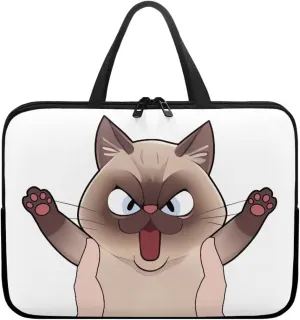 Lightweight Laptop Handbag Angry Cat Notebook Case Funny Laptop Sleeve Case,Gift for Women Girls Laptop and Tablet Case-17 inch