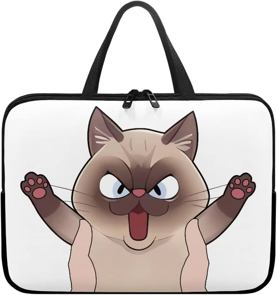 Lightweight Laptop Handbag Angry Cat Notebook Case Funny Laptop Sleeve Case,Gift for Women Girls Laptop and Tablet Case-17 inch