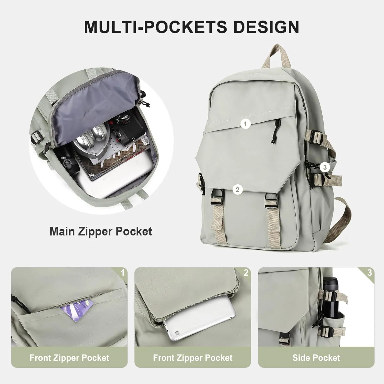 Lightweight School Bag College Laptop Backpack for Men Women Travel bag High School Middle Bookbag for Boy Girls