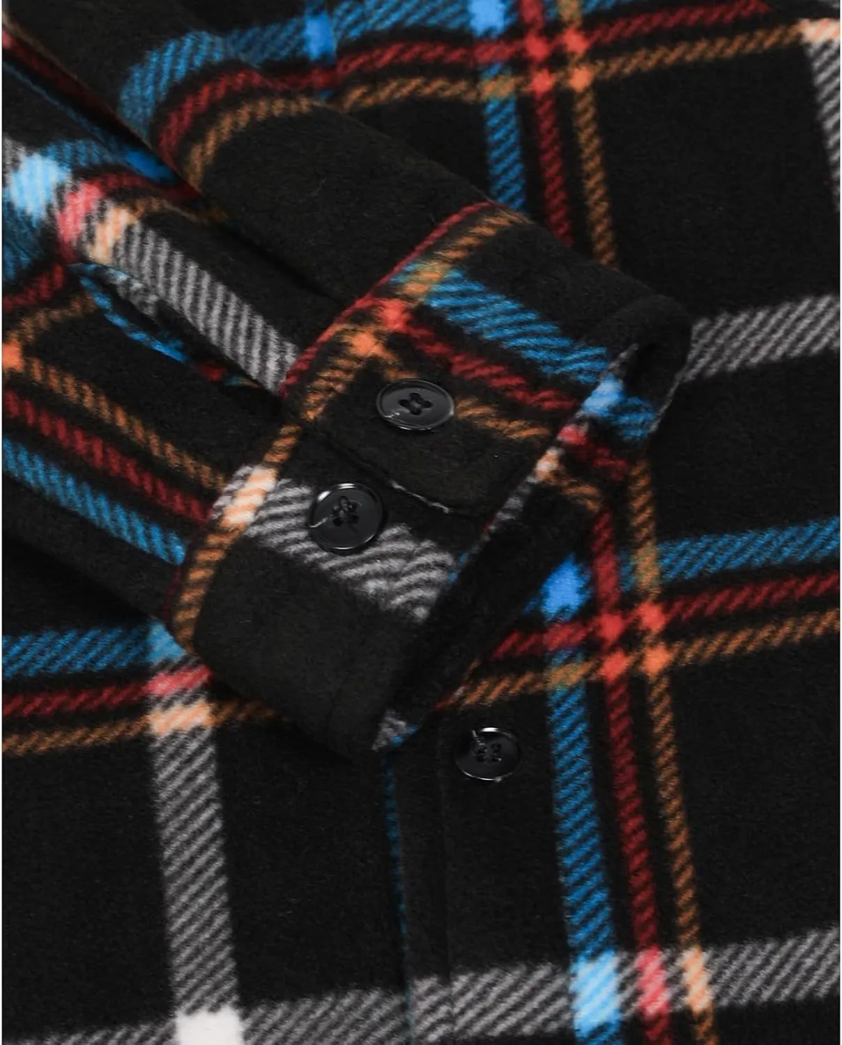 Lisskolo Men's Warm Sherpa Flannel Shirt Jacket Heavy Fleece Lined Plaid Button Up Jackets