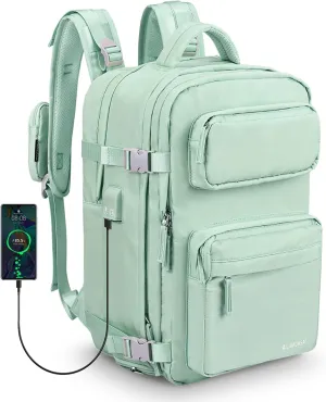 LIVACASA Waterproof Travel Backpack for Women, 40L Airline Approved Carry on Laptop Backpack with Compartment and USB Port
