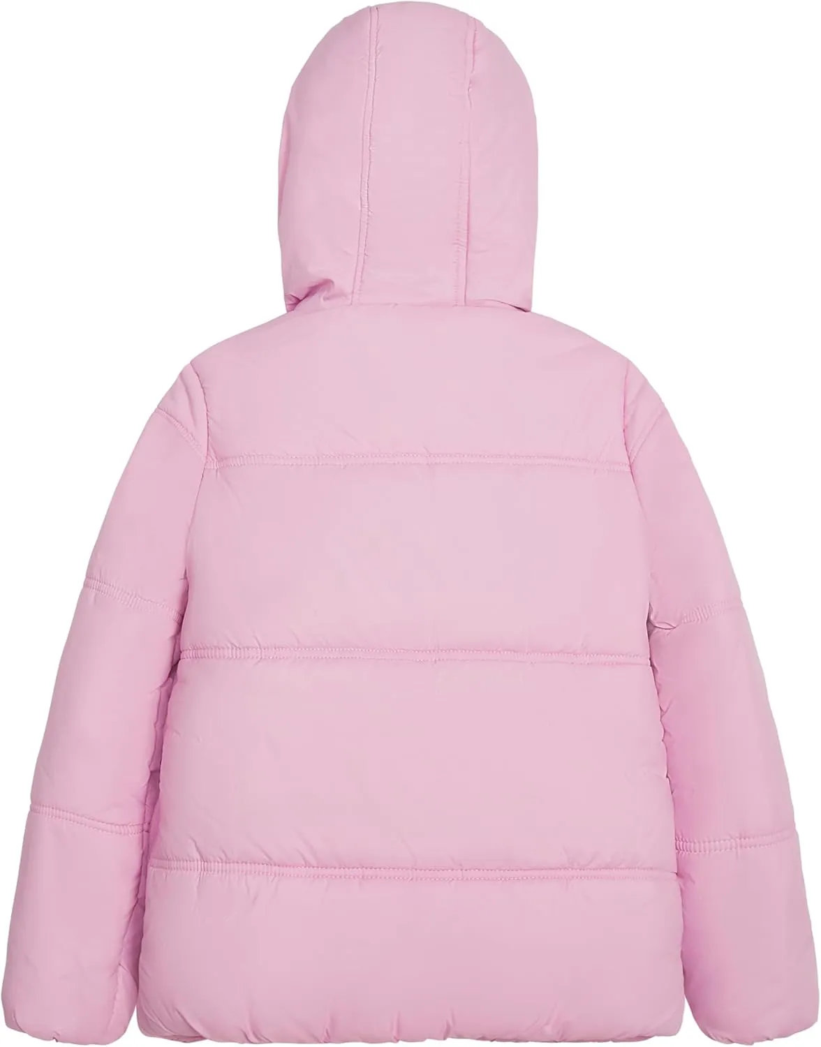 LONDON FOG Baby Girls' Heavyweight Quilted Puffer Jacket with Fleece Beanie