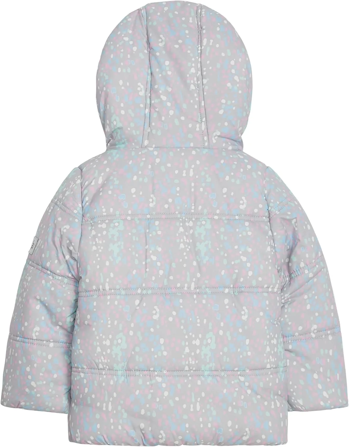 LONDON FOG Girls' Heavyweight Quilted Puffer Jacket with Fleece Beanie