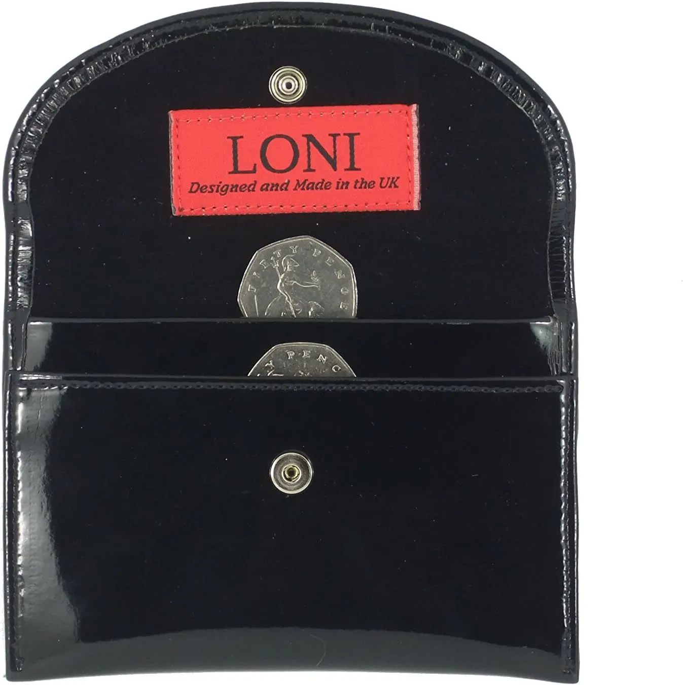 LONI Ladies Faux Leather Wallet Clutch Bag Purse Coin Pouch in Metallic Silver