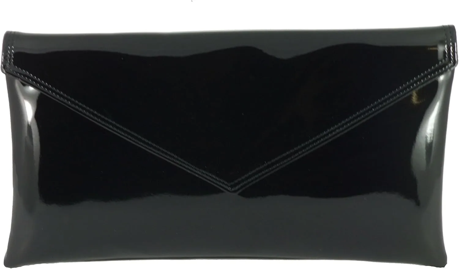 LONI Womens Neat Envelope Faux Leather Patent Clutch Bag/Shoulder Bag
