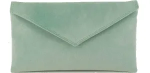 LONI Womens Neat Envelope Faux Suede Clutch Bag/Shoulder Bag