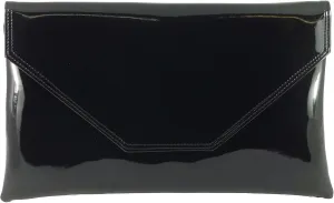 LONI Womens Stylish Large Envelope Patent Clutch Bag/Shoulder Bag Wedding Party Prom Bag