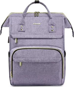 LOVEVOOK College Laptop Backpack, 15.6 Inch Travel Backpack for College, Waterproof Work Backpack Woman for Teacher Nurse Anti-theft Travel Back Pack, Gifts for Women, Purple