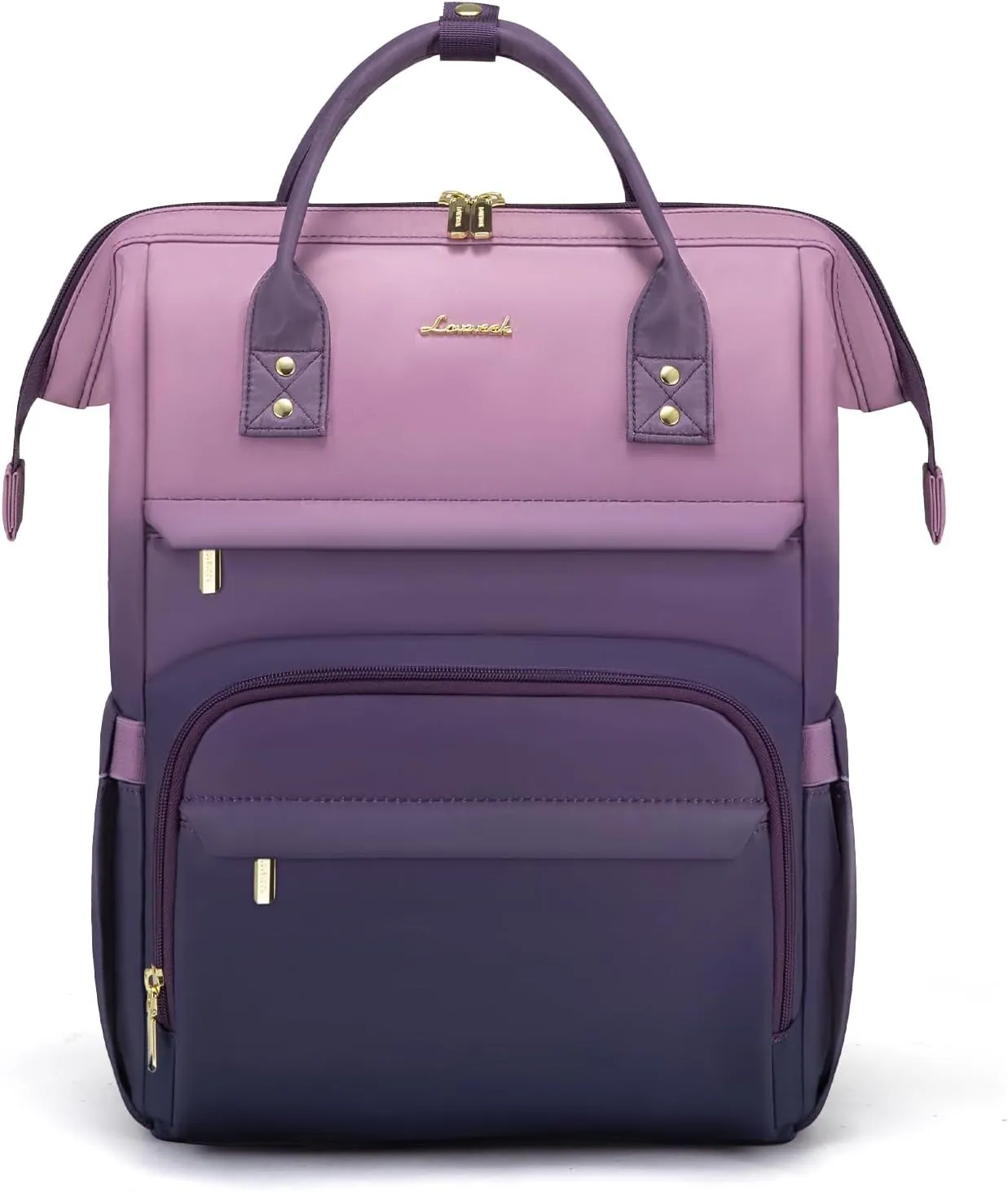 LOVEVOOK Gradient Laptop Backpack for Women,15.6 Inch Work Computer Bakcpack Purse Laptop Bag With Anti-Theft Pocket,Waterproof Carry on Teacher College Backpack for Travel,Purple-Pink