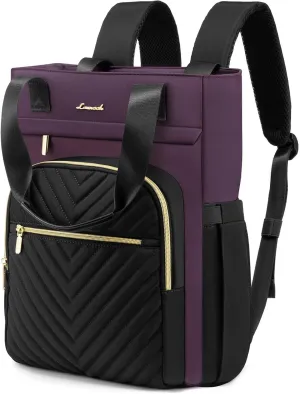 LOVEVOOK Laptop Backpack for Women,17.3 Inch Work Business Laptop Bag, Wide Top Open Teacher Nurse Bag, Waterproof Computer Backpack Purse for travel, Black