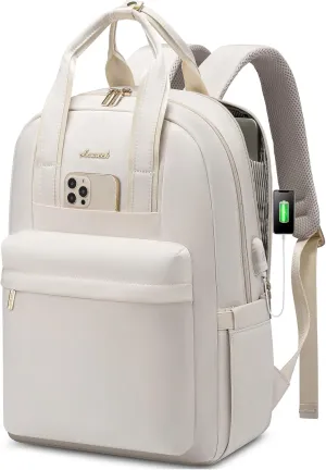 LOVEVOOK Laptop Backpack Purse for Women, 15.6 Inch Travel Laptop Bag with USB Port, Waterproof Work Teacher Nurse Computer Backpack, Durable Casual Daypack