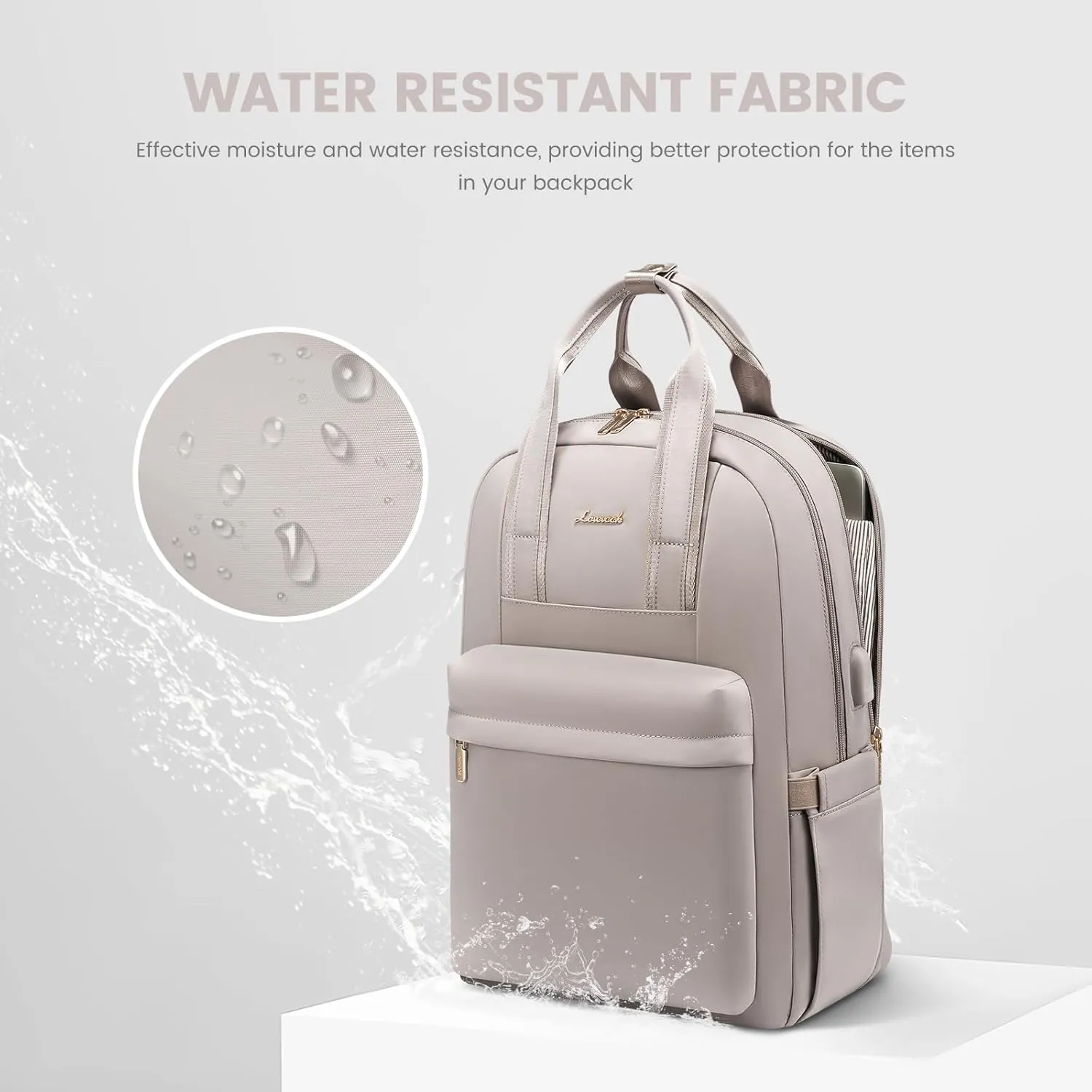 LOVEVOOK Laptop Backpack Purse for Women, 15.6 Inch Travel Laptop Bag with USB Port, Waterproof Work Teacher Nurse Computer Backpack, Durable Casual Daypack