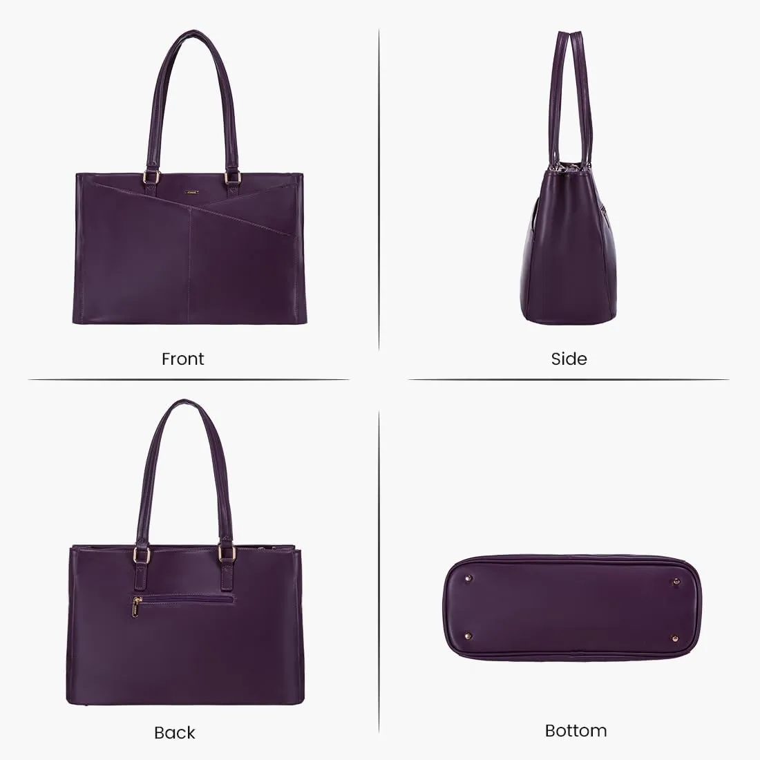 LOVEVOOK Laptop Bag for Women 15.6 Inch Tote Bags Waterproof Leather Briefcase Computer Women Business Office Work Bag,Mulberries Purple