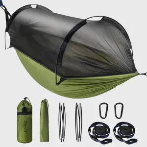 Lulladle Ultralight 2 Person Camping Hammock Mesh House Type Hammock Portable Travel Hanging Hammock 500lbs Durable Parachute Nylon Easy Setup and Pack for Backpacking Hiking Backyard