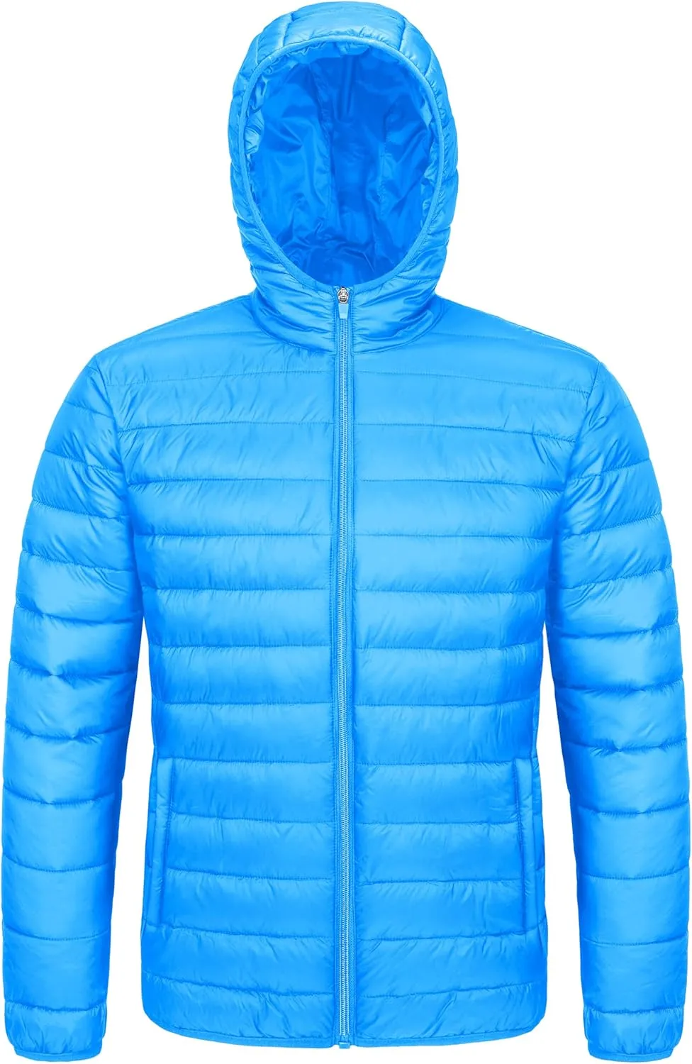MAGCOMSEN Men's Lightweight Puffer Jacket Hooded Full Zip Water-Resistant Quilted Lined Winter Coats