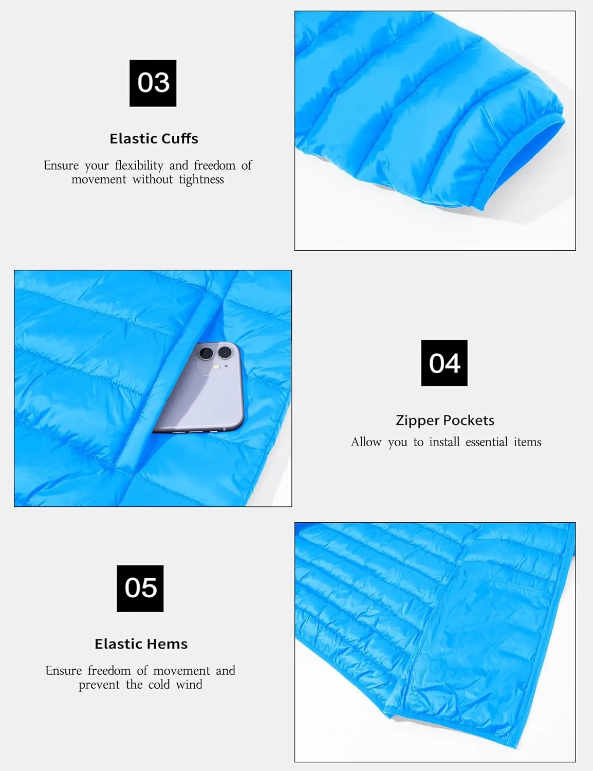 MAGCOMSEN Men's Lightweight Puffer Jacket Hooded Full Zip Water-Resistant Quilted Lined Winter Coats