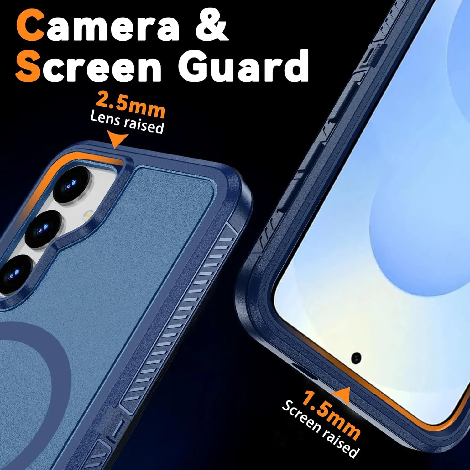 Magnetic Case for Samsung Galaxy S25  Plus with Screen Protector [Compatible with MagSafe Wireless Charging] [Dual Layer Military-Grade Protection] Heavy Duty Rugged Shockproof Protection Cover, Blue