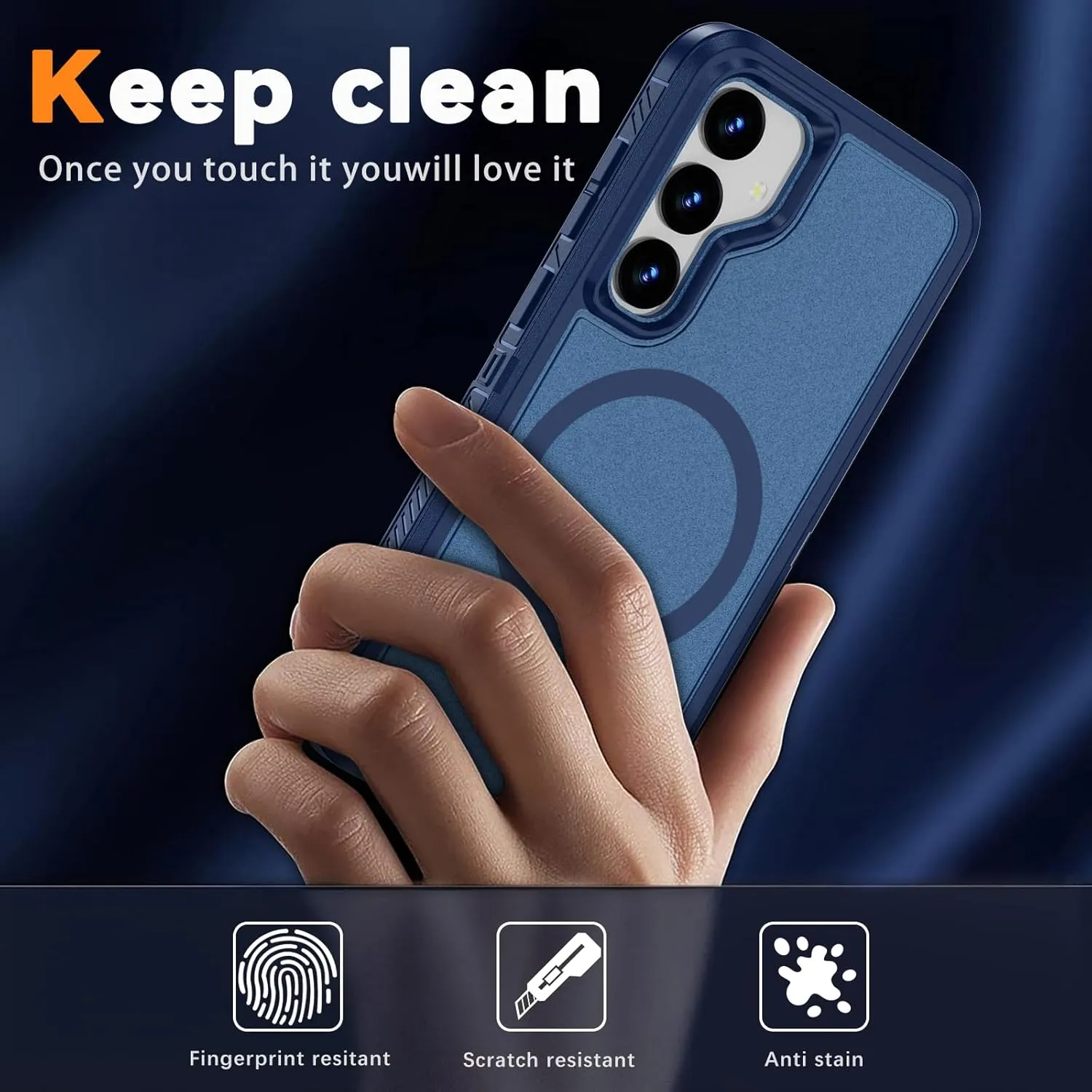 Magnetic Case for Samsung Galaxy S25  Plus with Screen Protector [Compatible with MagSafe Wireless Charging] [Dual Layer Military-Grade Protection] Heavy Duty Rugged Shockproof Protection Cover, Blue