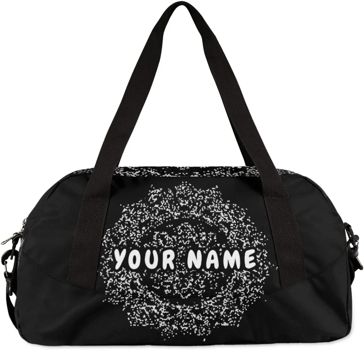 Mandala Flower Personalized Kids Duffel Bag for Girls Boys, Mandala Debris Custom Name Dance Bag Overnight Small Duffel Bag Carry On Weekend Sports Travel Bag for School Practice Gymnastics Ballet