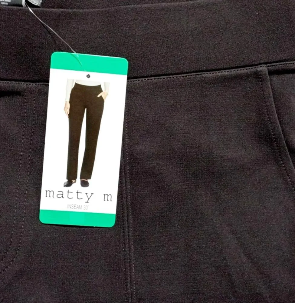 Matty M Women's Pull On Straight Leg Office Pants