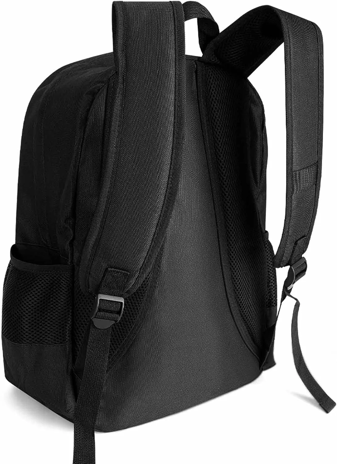 Men Women Polyester Space Wolf In Starry Sky With Jungle And River Scenery Art Daypack Bookbag Big Capacity Shoulder Bag With Padded Straps for Climbing Travel Walking Cycling