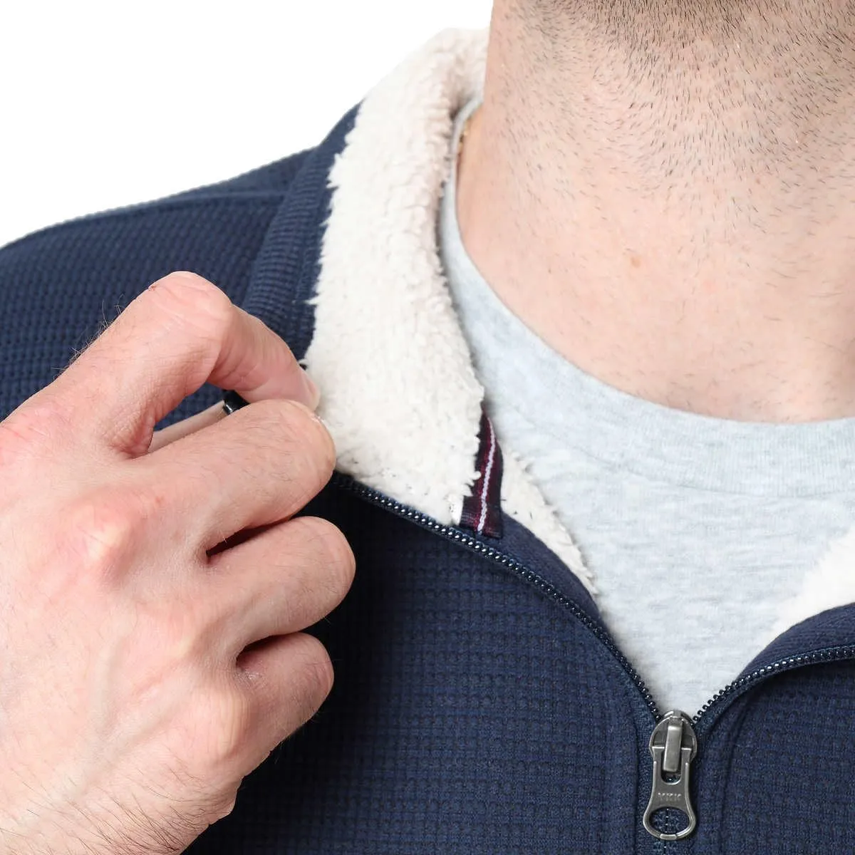 Men’s Bonded Fleece Lined Body Lined Quarter Zip Pullover Top