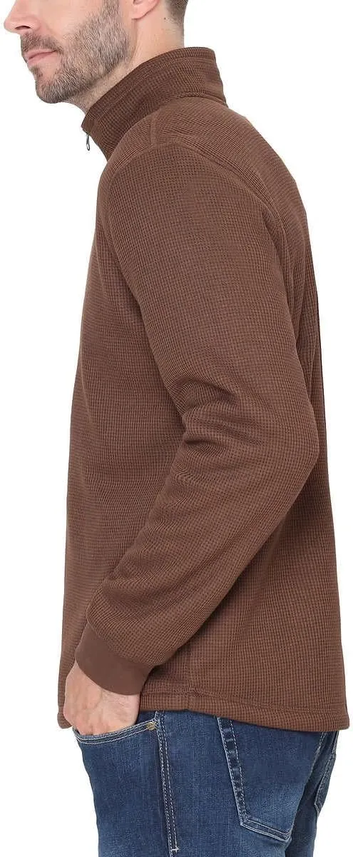 Men’s Bonded Fleece Lined Body Lined Quarter Zip Pullover Top