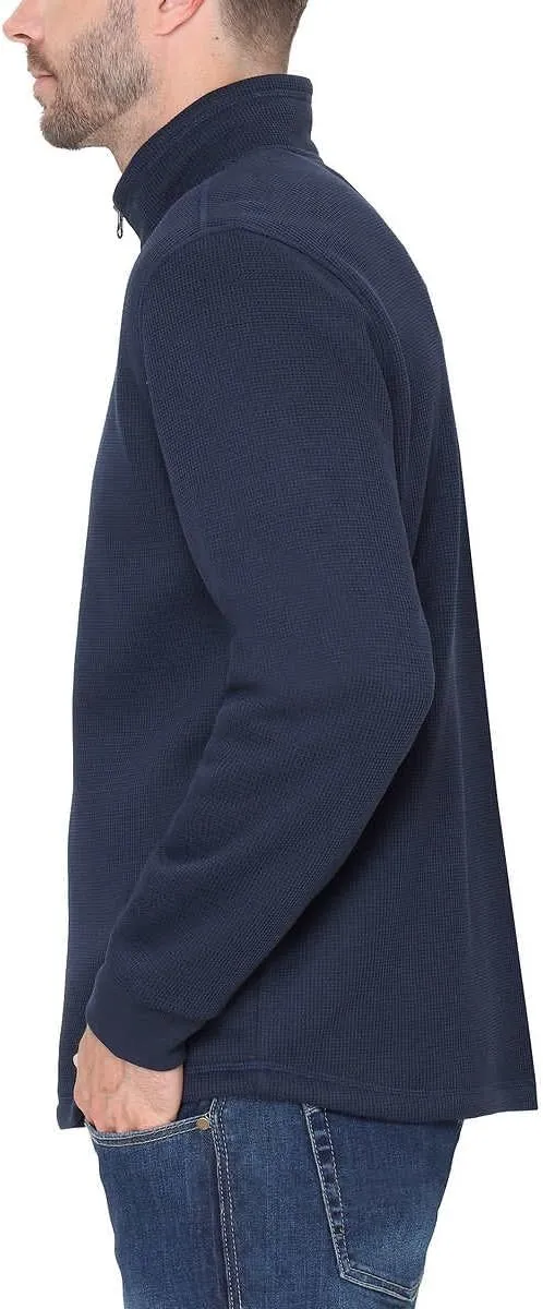Men’s Bonded Fleece Lined Body Lined Quarter Zip Pullover Top