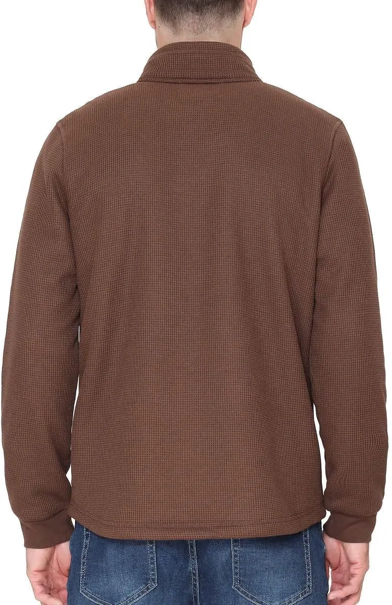 Men’s Bonded Fleece Lined Body Lined Quarter Zip Pullover Top