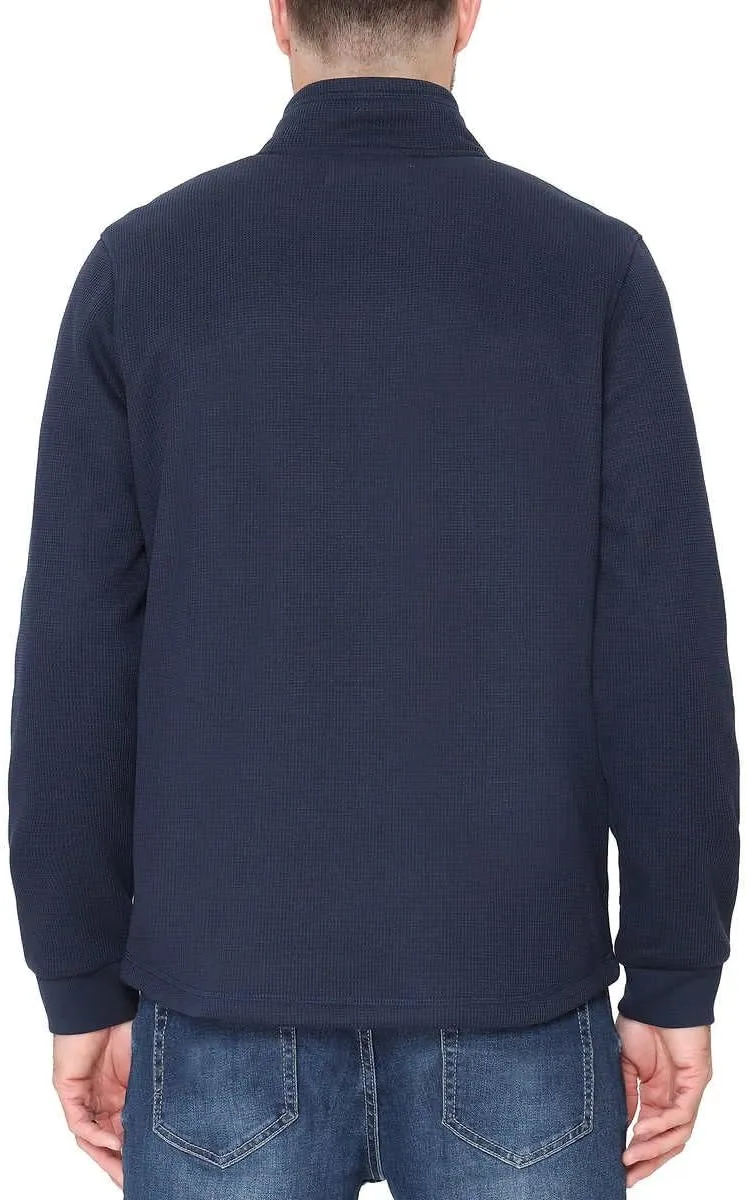 Men’s Bonded Fleece Lined Body Lined Quarter Zip Pullover Top