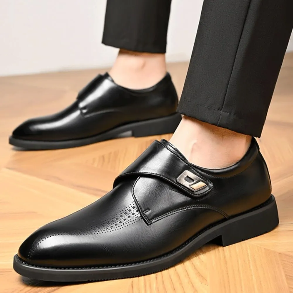 Mens Formal Shoes Faux Leather Slip On Round Toe Non Slip Classic Party Wedding Comfortable
