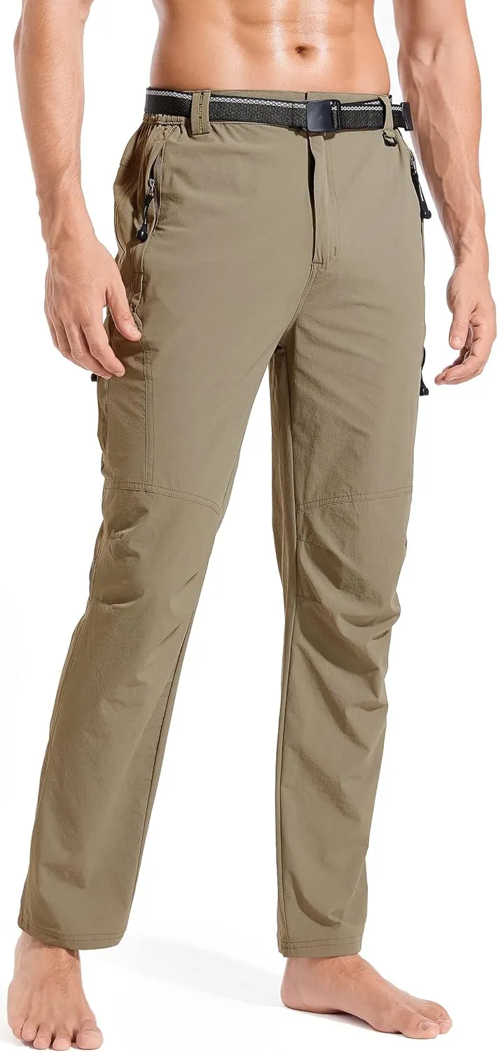 Men's Hiking Cargo Pants Quick-Dry Outdoor Water Resistant Lightweight Mountain Breathable Zipper Pocket Work Pants