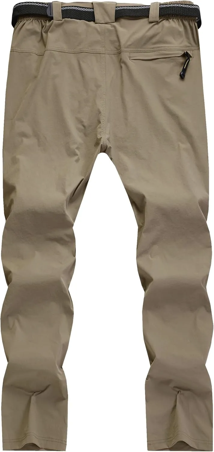 Men's Hiking Cargo Pants Quick-Dry Outdoor Water Resistant Lightweight Mountain Breathable Zipper Pocket Work Pants