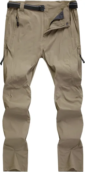 Men's Hiking Cargo Pants Quick-Dry Outdoor Water Resistant Lightweight Mountain Breathable Zipper Pocket Work Pants