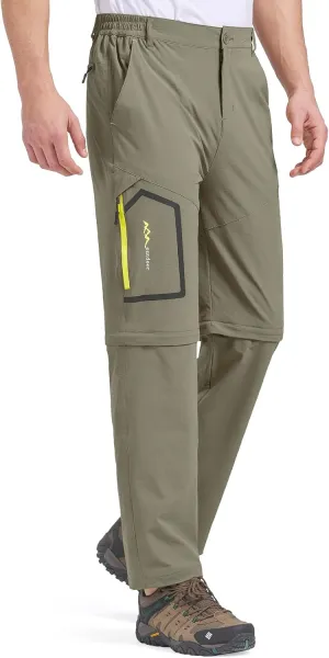 Mens Hiking Pants Convertible Quick Dry Zip Off Fishing Travel Safari Pants