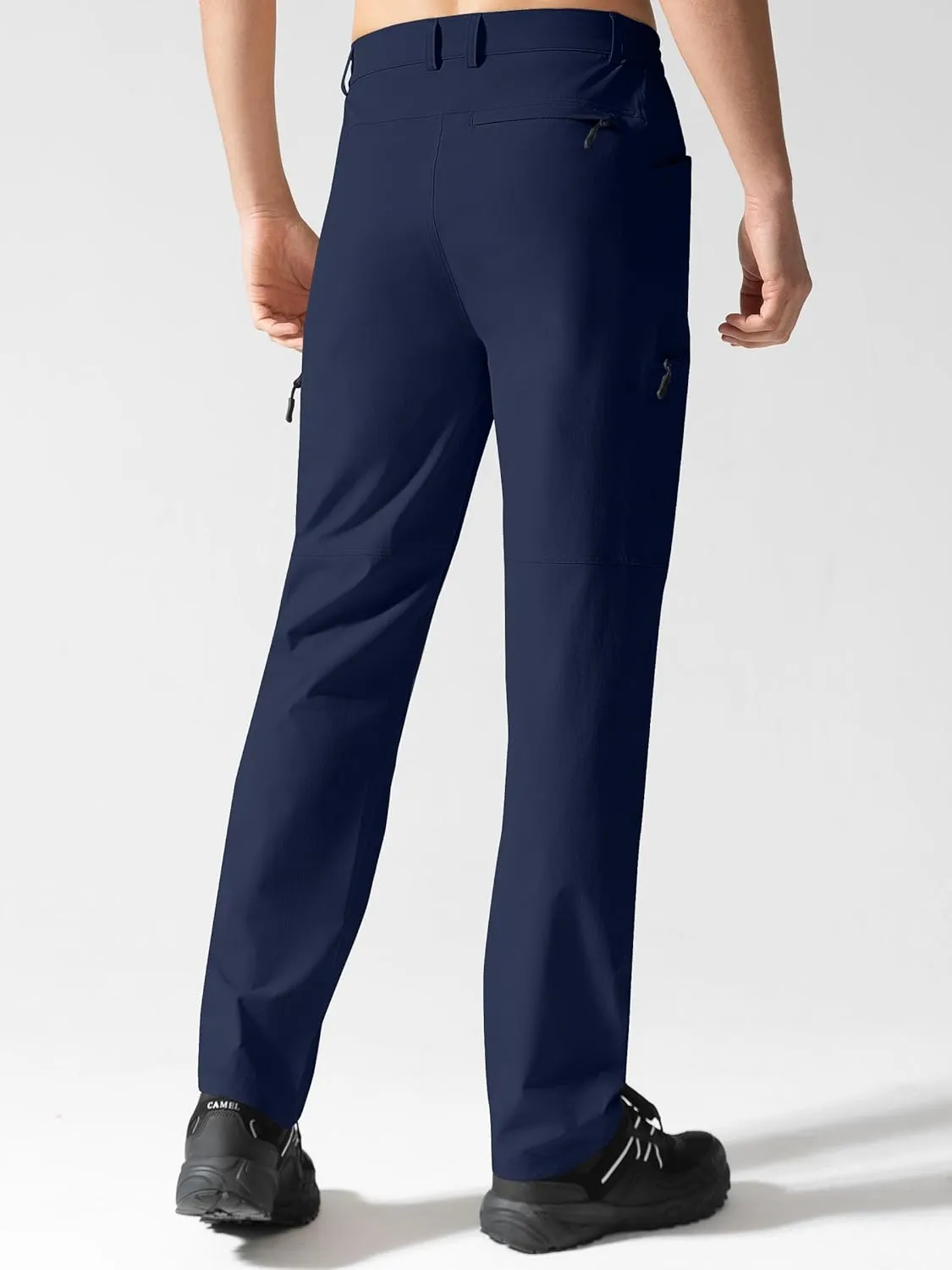 Men's Hiking Pants, Quick Dry Travel Pants Men Lightweight Outdoor Large Pocket Casual Work Pants Water-Resistant
