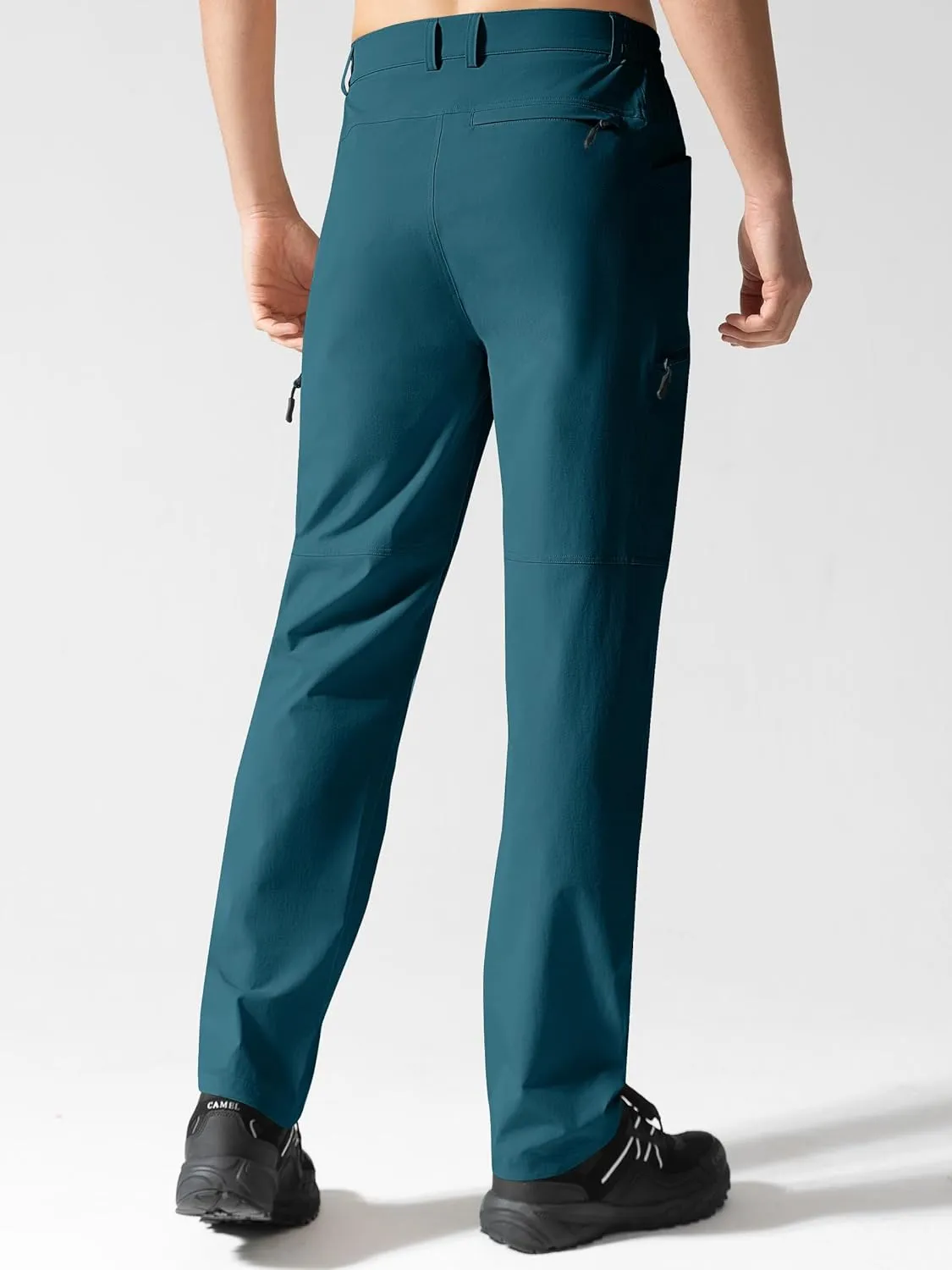 Men's Hiking Pants, Quick Dry Travel Pants Men Lightweight Outdoor Large Pocket Casual Work Pants Water-Resistant