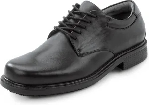 Men's, Huron, Black, Dress Style, MaxTrax Slip Resistant, Soft Toe Work Shoe (10.5 W)