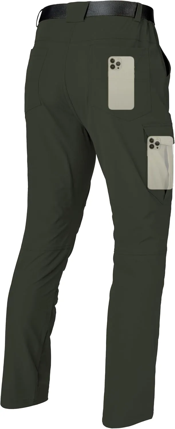 Mens Lightweight Hiking Cargo Pants Quick Dry Waterproof Travel Fishing Climbing Outdoor Tactical Work Pants for Men