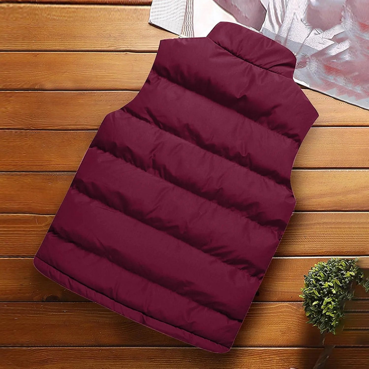 Men's Outdoor Stand Collar Jacket Vest Casual Padded Vest Coats Men's Outdoor Stand Collar Fleece Jacket Vest Coat