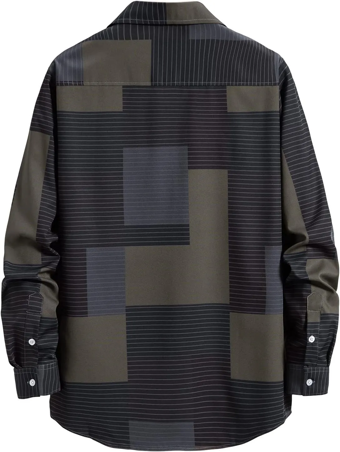Men's Plaid Hooded Shirts Shirt Hooded Collar Long Sleeve Shirt Blouse Coat with Zipper Casual Loose Thicken