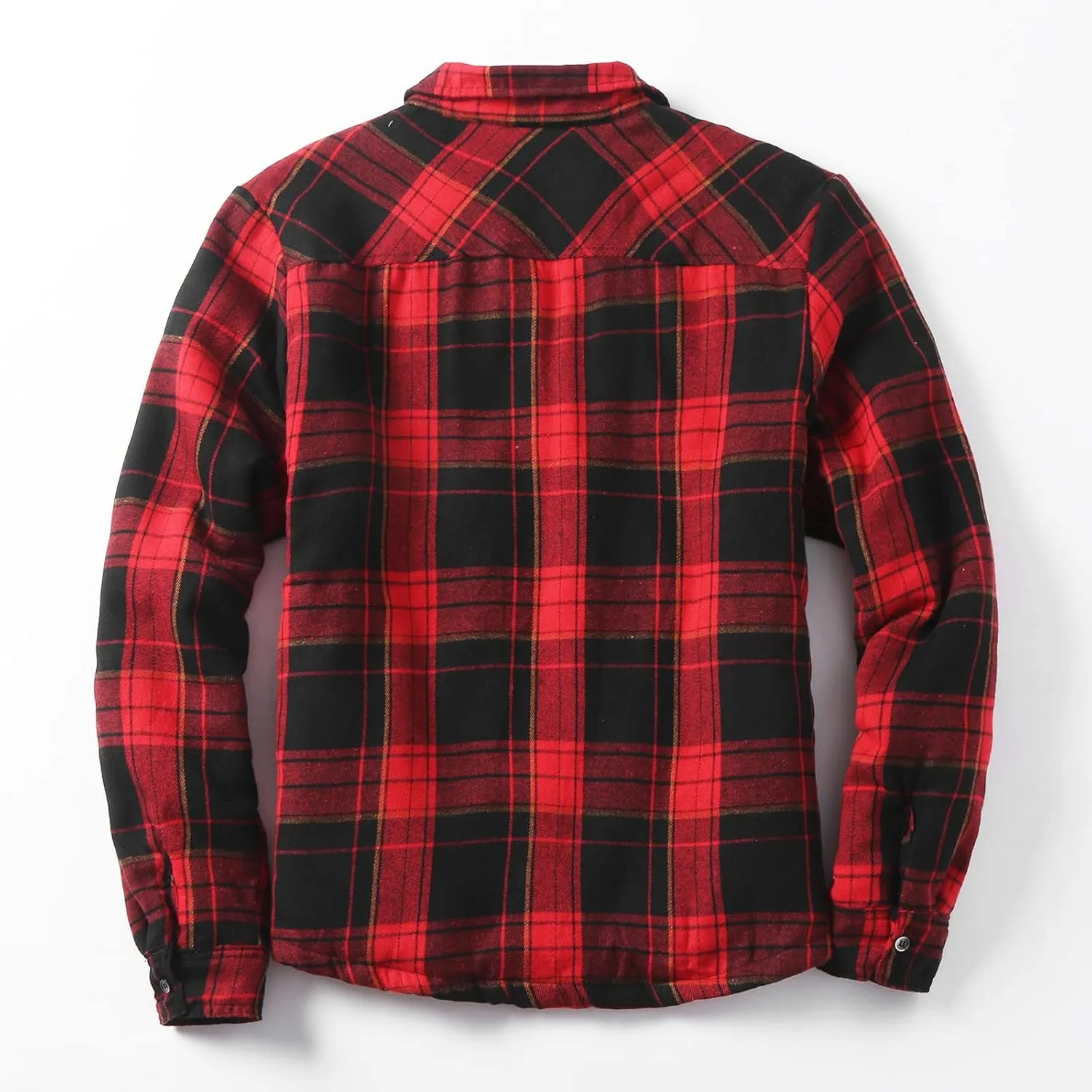Men's Plaid Shirt Casual Flannel Jacket Lapel Button Down Pocket Long Sleeve Shirt Patchwork Jacket Thickened ​Coat