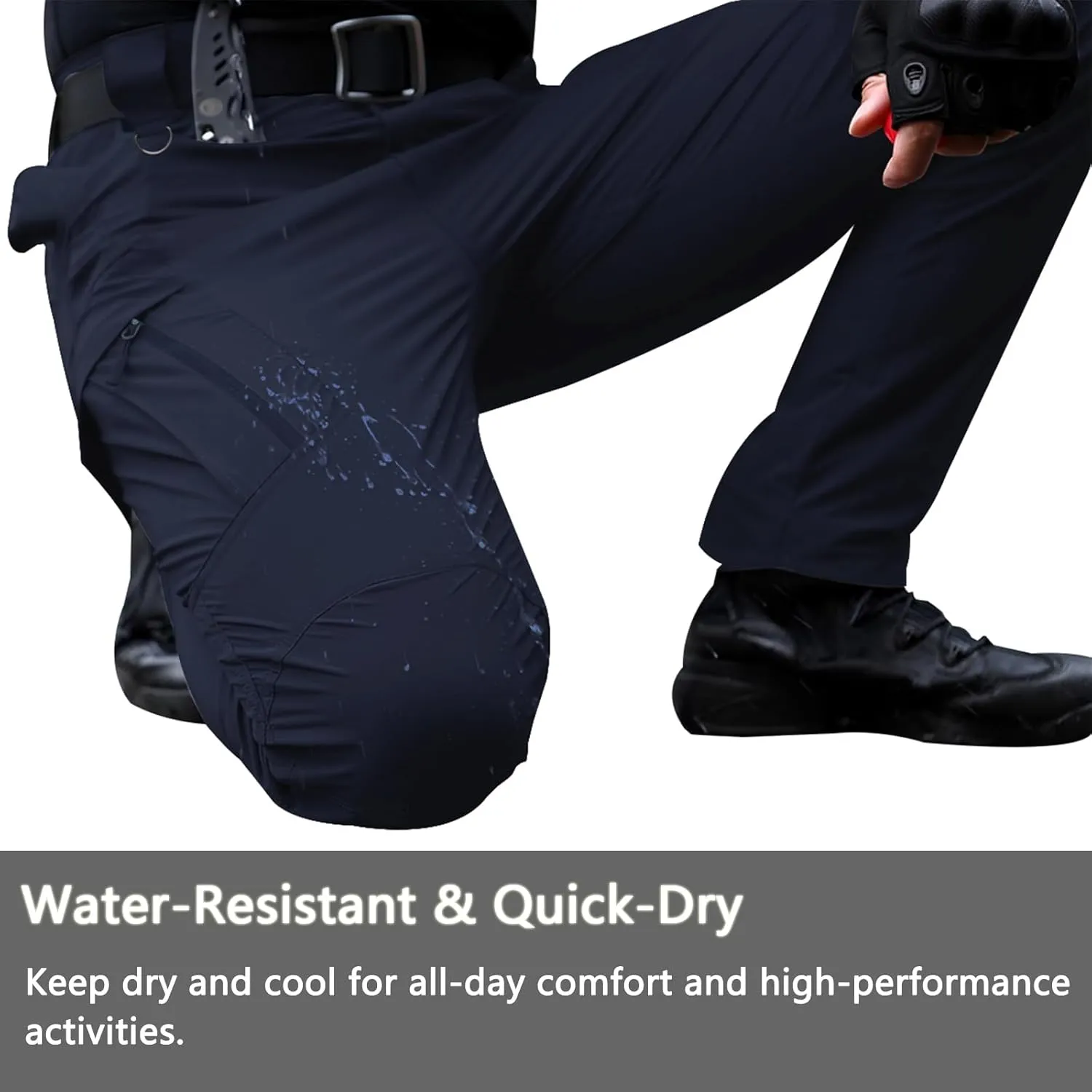 Men's Quick Dry Tactical Pants Water Resistant Cargo Pants Stretch Lightweight Outdoor Work Hiking Pants