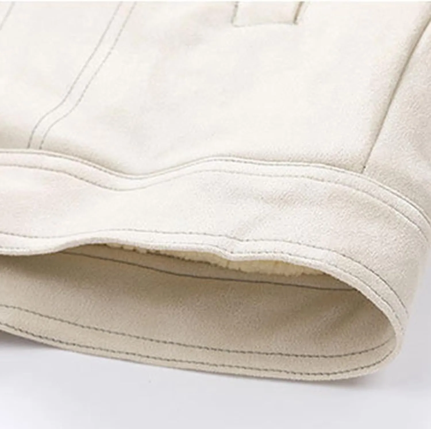 Men's Sherpa Lined Jacket Casual Suede Trucker Jacket Lapel Button Down Fleece Warm Winter Coats with Pockets