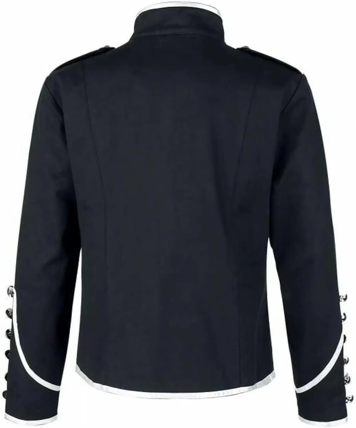 Mens Steampunk Gothic Jacket Gold Hussar Parade for Emo Punk and Military Drummer Style Gothic Clothing