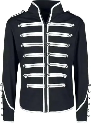 Mens Steampunk Gothic Jacket Gold Hussar Parade for Emo Punk and Military Drummer Style Gothic Clothing